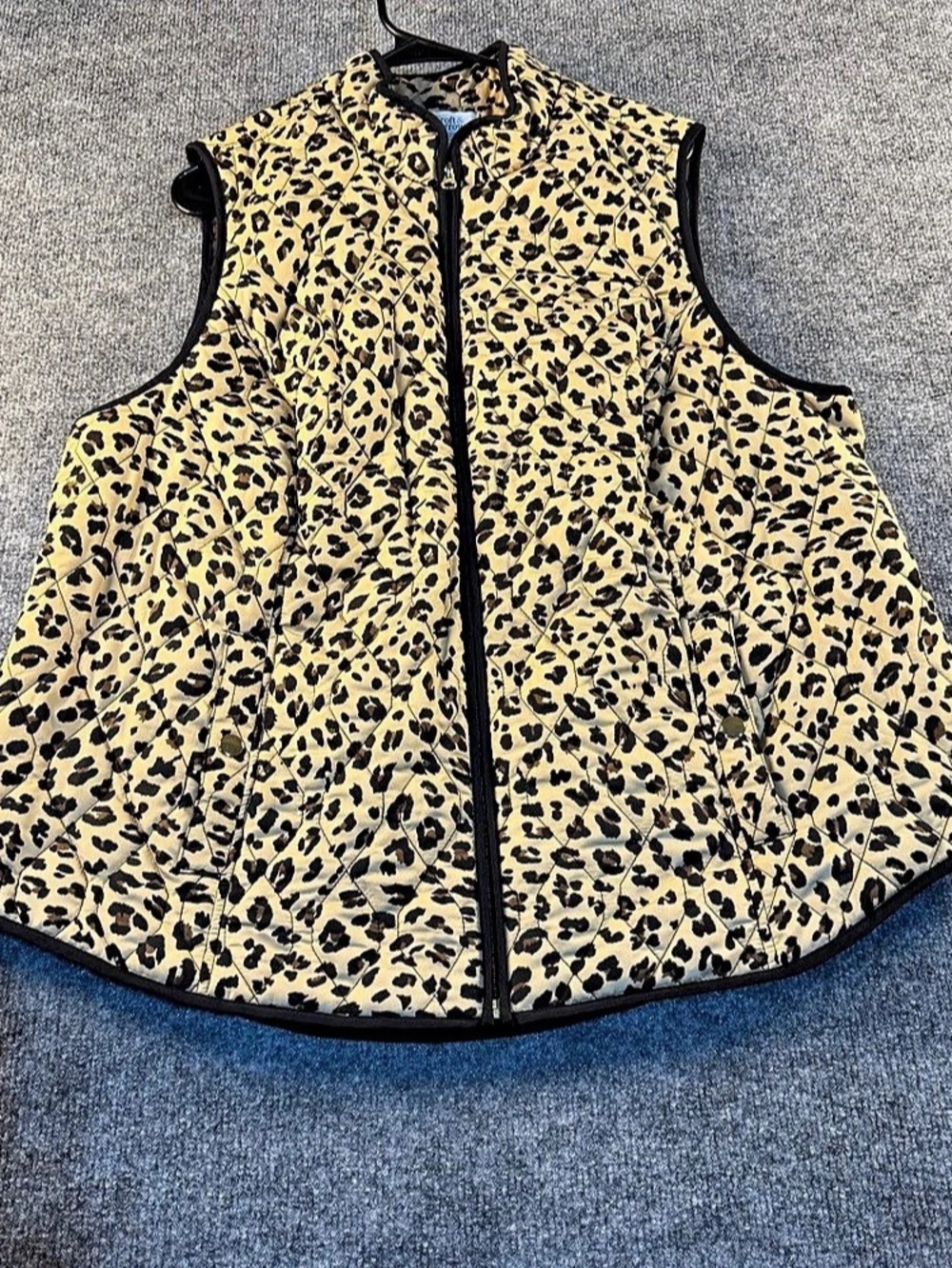 Croft & Barrow Leopard Print Quilted Vest 1X Like New